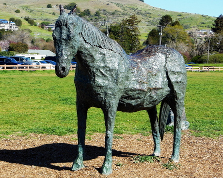 Sculpture of Tiburon's Beloved Black by Wolf Rosenberg