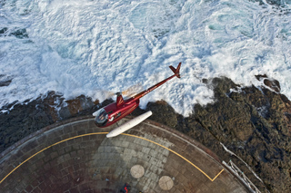 Helicopter Landing at St. George Reef Lighthouse; CC Anita Ritenour