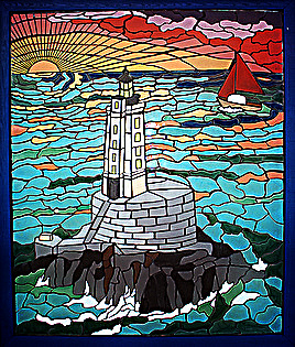 Mural of St. George Reef Lighthouse; Photographer Unknown