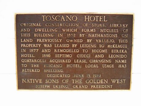Toscano Hotel Plaque; CC Michael Stark