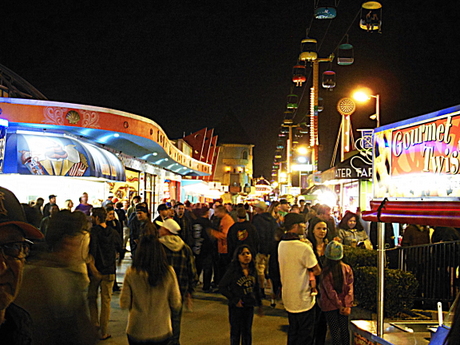 Santa Cruz Boardwalk at Night by Suzi Rosenberg