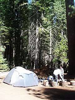 Campsite in Yosemite NP; CC Thomas Edwards